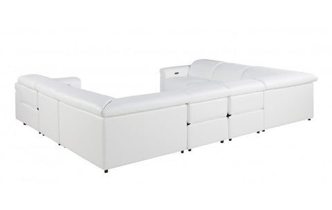 1126 DivanItalia White 8-Piece Sectional with 4 Power Recliners and Power Headrests (No Consoles)Model:  1126-WHITE-8PC-4PWR-U-NC-SECTIONAL-GROUP