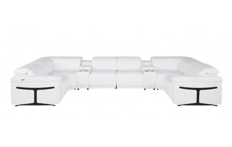 1126 DivanItalia White 8-Piece Sectional with 4 Power Recliners and Power HeadrestsModel:  1126-WHITE-8PC-4PWR-U-SECTIONAL-GROUP