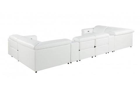 1126 DivanItalia White 8-Piece Sectional with 4 Power Recliners and Power HeadrestsModel:  1126-WHITE-8PC-4PWR-U-SECTIONAL-GROUP