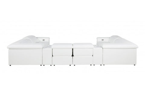 1126 DivanItalia White 8-Piece Sectional with 4 Power Recliners and Power HeadrestsModel:  1126-WHITE-8PC-4PWR-U-SECTIONAL-GROUP