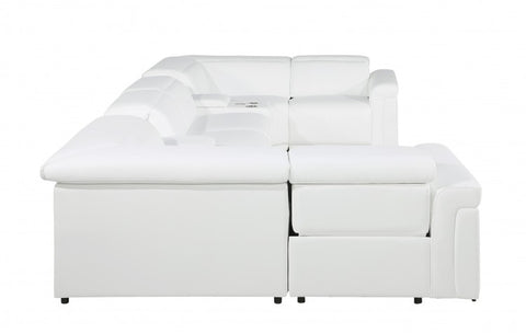1126 DivanItalia White 8-Piece Sectional with 4 Power Recliners and Power HeadrestsModel:  1126-WHITE-8PC-4PWR-U-SECTIONAL-GROUP