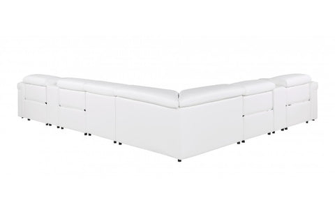 1126 DivanItalia White 8-Piece Sectional with 4 Power Recliners and Power HeadrestsModel:  1126-WHITE-4PWR-8PC