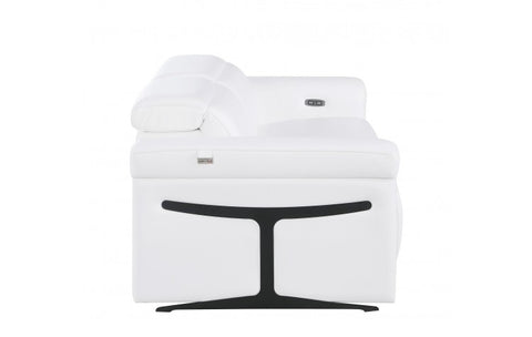 1126 DivanItalia White Top Grain Italian Leather Loveseat with Power HeadrestModel:  1126-WHITE-2.2-HT