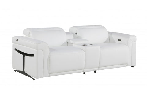 1126 DivanItalia White Modular Power Reclining Loveseat with Power HeadrestModel:  1126-WHITE-3.2-HT