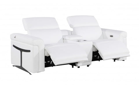 1126 DivanItalia White Modular Power Reclining Loveseat with Power HeadrestModel:  1126-WHITE-3.2-HT