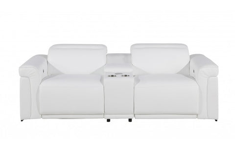 1126 DivanItalia White Modular Power Reclining Loveseat with Power HeadrestModel:  1126-WHITE-3.2-HT