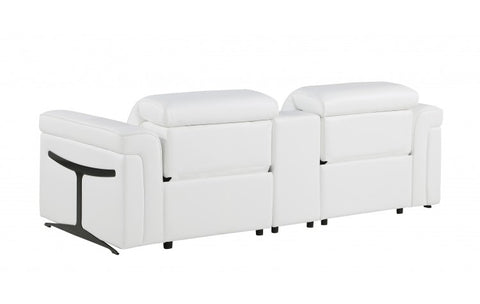 1126 DivanItalia White Modular Power Reclining Loveseat with Power HeadrestModel:  1126-WHITE-3.2-HT