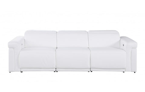 1126 DivanItalia White Modular 3-Power Reclining Sofa with Power HeadrestModel:  1126-WHITE-3.3-HT