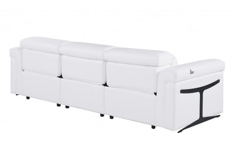 1126 DivanItalia White Modular 3-Power Reclining Sofa with Power HeadrestModel:  1126-WHITE-3.3-HT