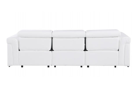 1126 DivanItalia White Modular 3-Power Reclining Sofa with Power HeadrestModel:  1126-WHITE-3.3-HT