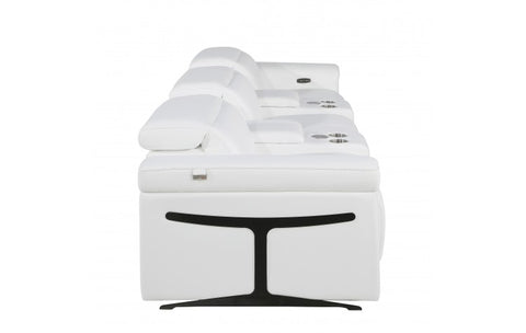 1126 DivanItalia White 5-Piece Power Reclining Sofa with Power Headrest in Top Grain Italian LeatherModel:  1126-WHITE-5.3-HT