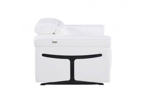 1126 DivanItalia White Top Grain Italian Leather Power Reclining Chair with Power HeadrestModel:  1126-WHITE-CH