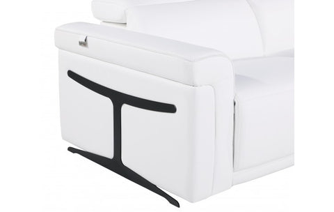 1126 DivanItalia White Top Grain Italian Leather Power Reclining Sofa with Power HeadrestModel:  1126-WHITE-S