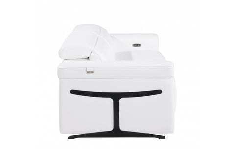 1126 DivanItalia White Top Grain Italian Leather Power Reclining Loveseat with Power HeadrestModel:  1126-WHITE-L