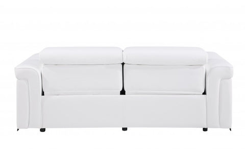 1126 DivanItalia White Top Grain Italian Leather Power Reclining Sofa with Power HeadrestModel:  1126-WHITE-S