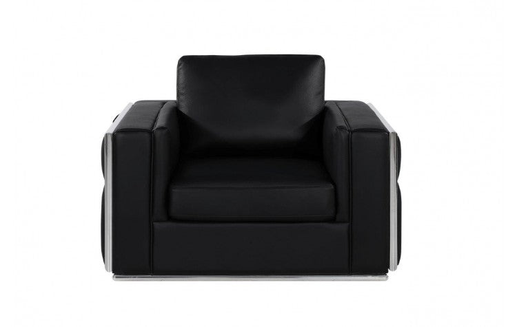 1130 DivanItalia White Chair – Top Grain Italian LeatherModel:  1130-BLACK-CH