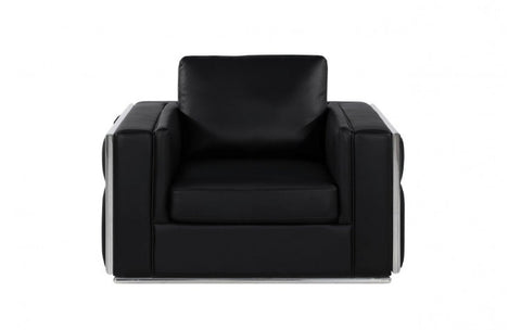 1130 DivanItalia White Chair – Top Grain Italian LeatherModel:  1130-BLACK-CH