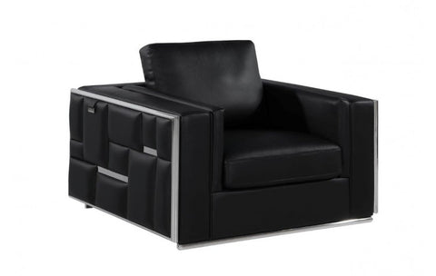 1130 DivanItalia White Chair – Top Grain Italian LeatherModel:  1130-BLACK-CH