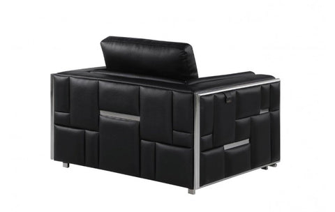 1130 DivanItalia White Chair – Top Grain Italian LeatherModel:  1130-BLACK-CH