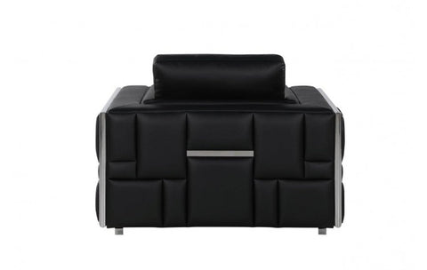 1130 DivanItalia White Chair – Top Grain Italian LeatherModel:  1130-BLACK-CH