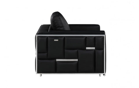 1130 DivanItalia White Chair – Top Grain Italian LeatherModel:  1130-BLACK-CH