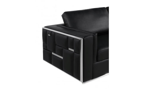 1130 DivanItalia Black Sofa – Top Grain Italian LeatherModel:  1130-BLACK-S
