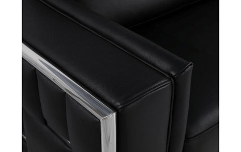 1130 DivanItalia Black Sofa – Top Grain Italian LeatherModel:  1130-BLACK-S