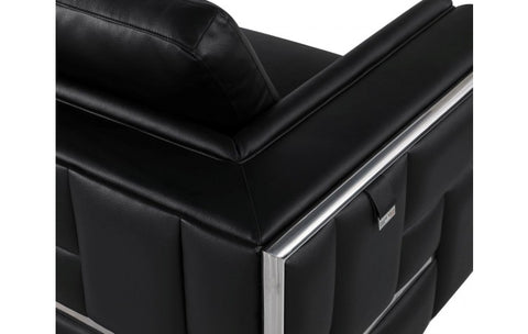 1130 DivanItalia Black Sofa – Top Grain Italian LeatherModel:  1130-BLACK-S
