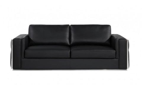 1130 DivanItalia Black Sofa – Top Grain Italian LeatherModel:  1130-BLACK-S