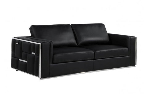 1130 DivanItalia Black Sofa – Top Grain Italian LeatherModel:  1130-BLACK-S