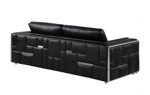 1130 DivanItalia Black Sofa – Top Grain Italian LeatherModel:  1130-BLACK-S