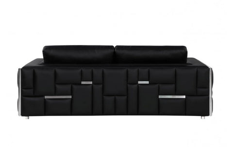 1130 DivanItalia Black Sofa – Top Grain Italian LeatherModel:  1130-BLACK-S