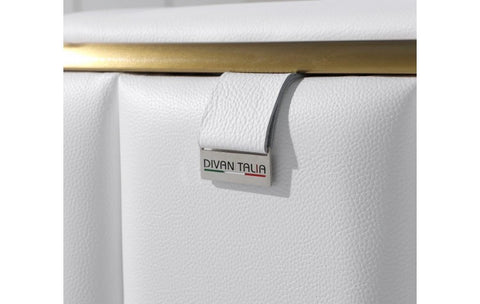1130 DivanItalia White Sofa – Top Grain Italian LeatherModel:  1130-WHITE-S