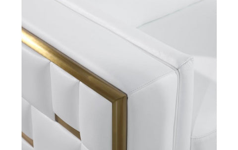1130 DivanItalia White Sofa – Top Grain Italian LeatherModel:  1130-WHITE-S
