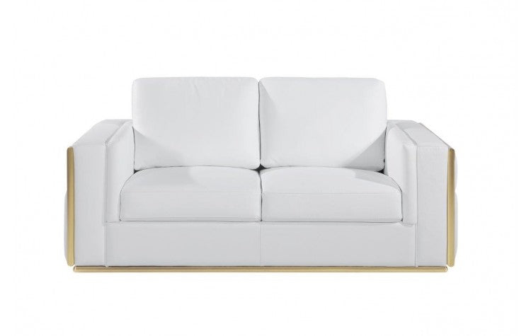 1130 DivanItalia White Loveseat – Top Grain Italian LeatherModel:  1130-WHITE-L