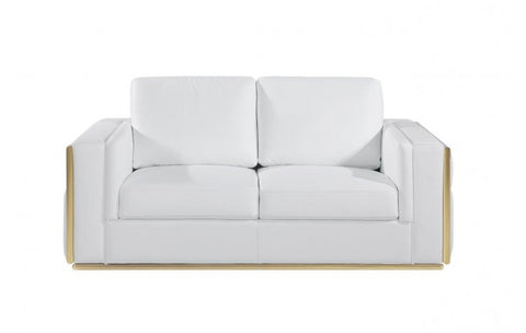 1130 DivanItalia White Loveseat – Top Grain Italian LeatherModel:  1130-WHITE-L