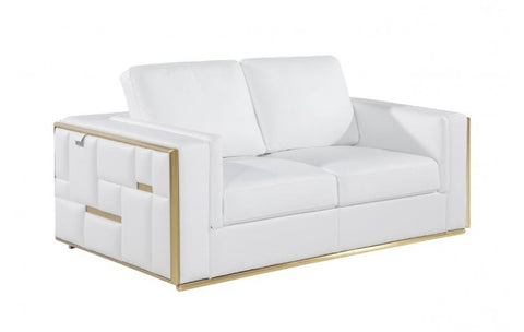 1130 DivanItalia White Loveseat – Top Grain Italian LeatherModel:  1130-WHITE-L