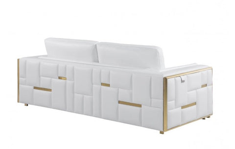 1130 DivanItalia White Loveseat – Top Grain Italian LeatherModel:  1130-WHITE-L