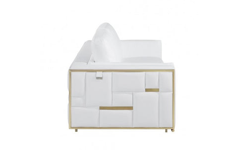 1130 DivanItalia White Loveseat – Top Grain Italian LeatherModel:  1130-WHITE-L