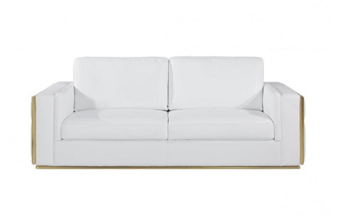 1130 DivanItalia White Sofa – Top Grain Italian LeatherModel:  1130-WHITE-S