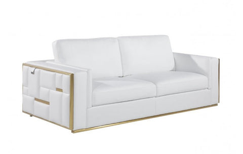 1130 DivanItalia White Sofa – Top Grain Italian LeatherModel:  1130-WHITE-S