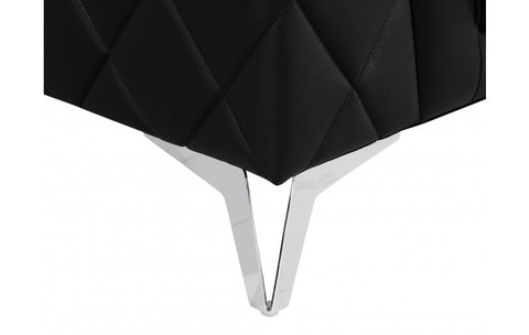 1140 DivanItalia Black Chair – Top Grain Italian LeatherModel:  1140-BLACK-CH
