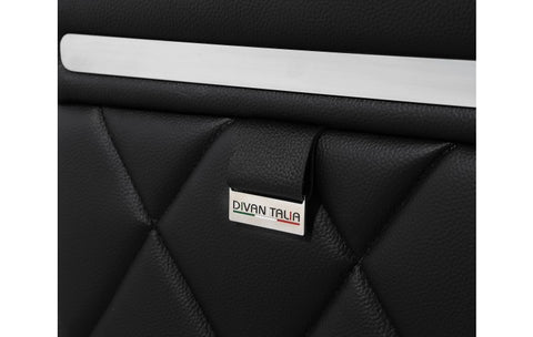1140 DivanItalia Black Sofa – Top Grain Italian LeatherModel:  1140-BLACK-S