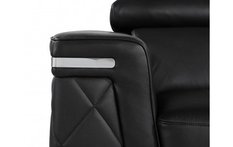 1140 DivanItalia Black Sofa – Top Grain Italian LeatherModel:  1140-BLACK-S