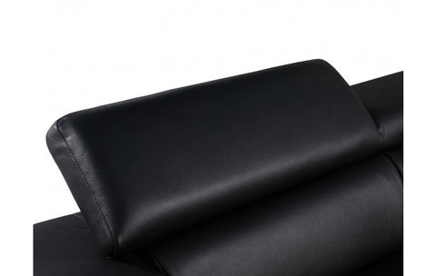 1140 DivanItalia Black Sofa – Top Grain Italian LeatherModel:  1140-BLACK-S