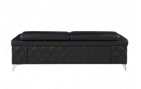 1140 DivanItalia Black Sofa – Top Grain Italian LeatherModel:  1140-BLACK-S