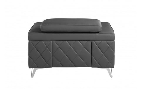 1140 DivanItalia Dark Gray Chair – Top Grain Italian LeatherModel:  1140-DK-GREY-CH