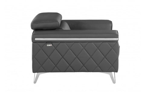 1140 DivanItalia Dark Gray Chair – Top Grain Italian LeatherModel:  1140-DK-GREY-CH
