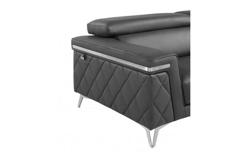 1140 DivanItalia Dark Gray Sofa – Top Grain Italian LeatherModel:  1140-DK-GREY-S