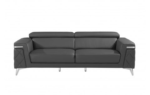 1140 DivanItalia Dark Gray Sofa – Top Grain Italian LeatherModel:  1140-DK-GREY-S